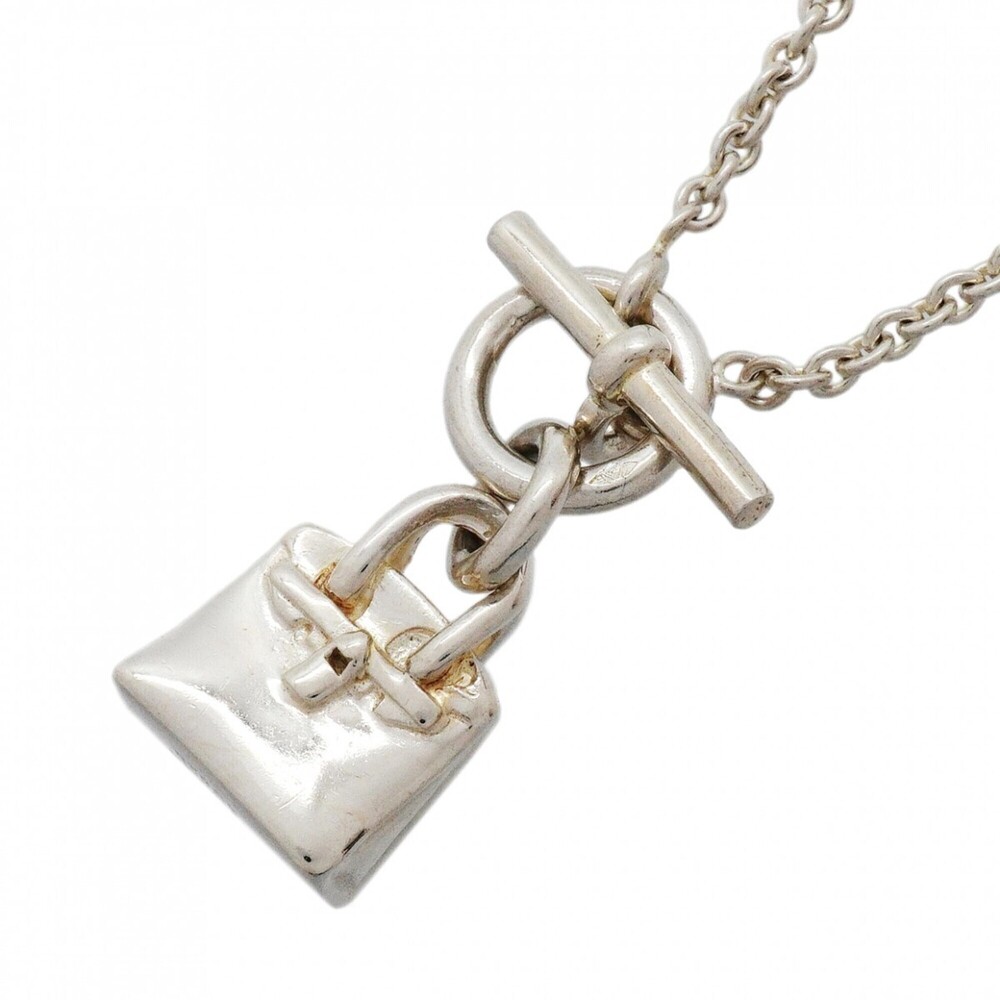 HERMES Silver Necklace
